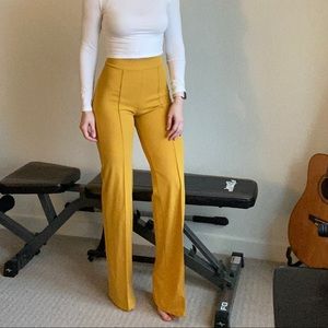 Mustard yellow high rise, wide leg pants